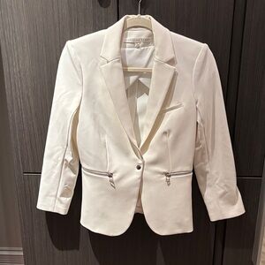 Veronica Beard Cream Blazer with Silver Accents
